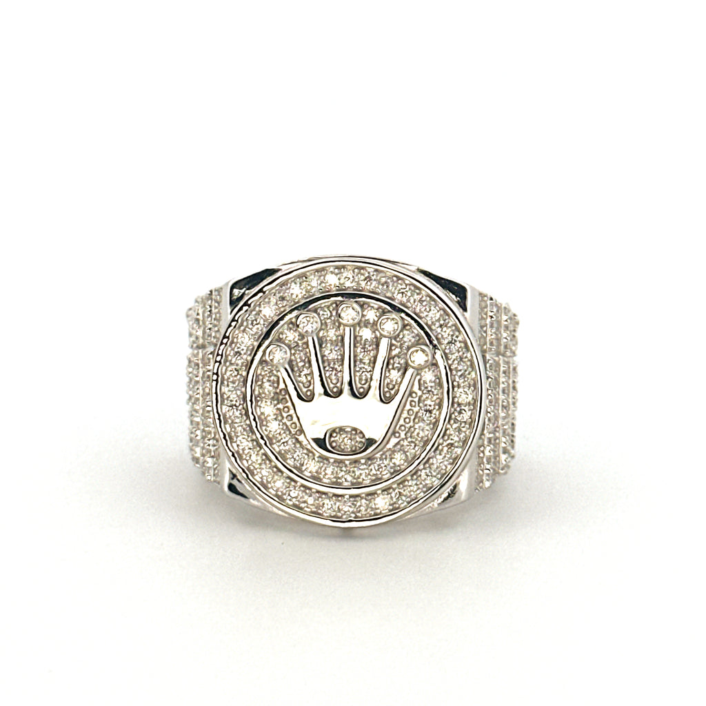 Diamond Crown Ring for Men, Luxury Statement Band for Men, VVS Moissanite Diamond Ring