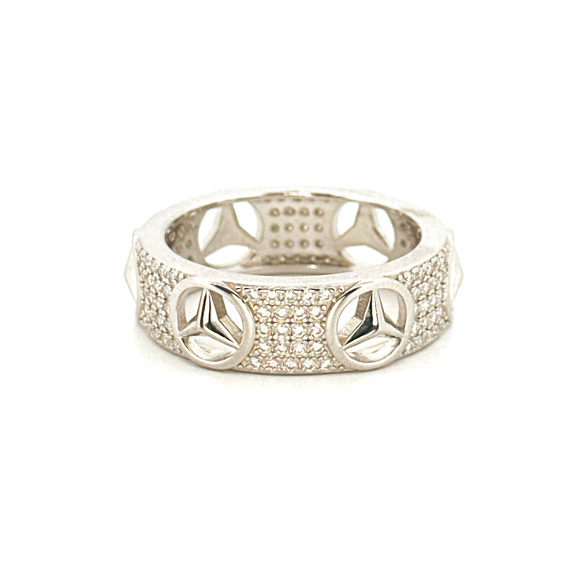 Mercedes Ring For Men, Diamond Luxury Custom Made Ring for Him, Wedding Band for Men,