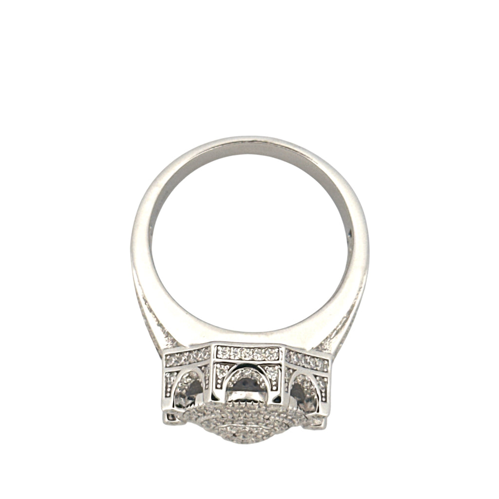 3 Carat VVS Moissanite Diamond Statement Ring – GRA Certified, Custom-Made Unisex Design, White Gold Vermeil