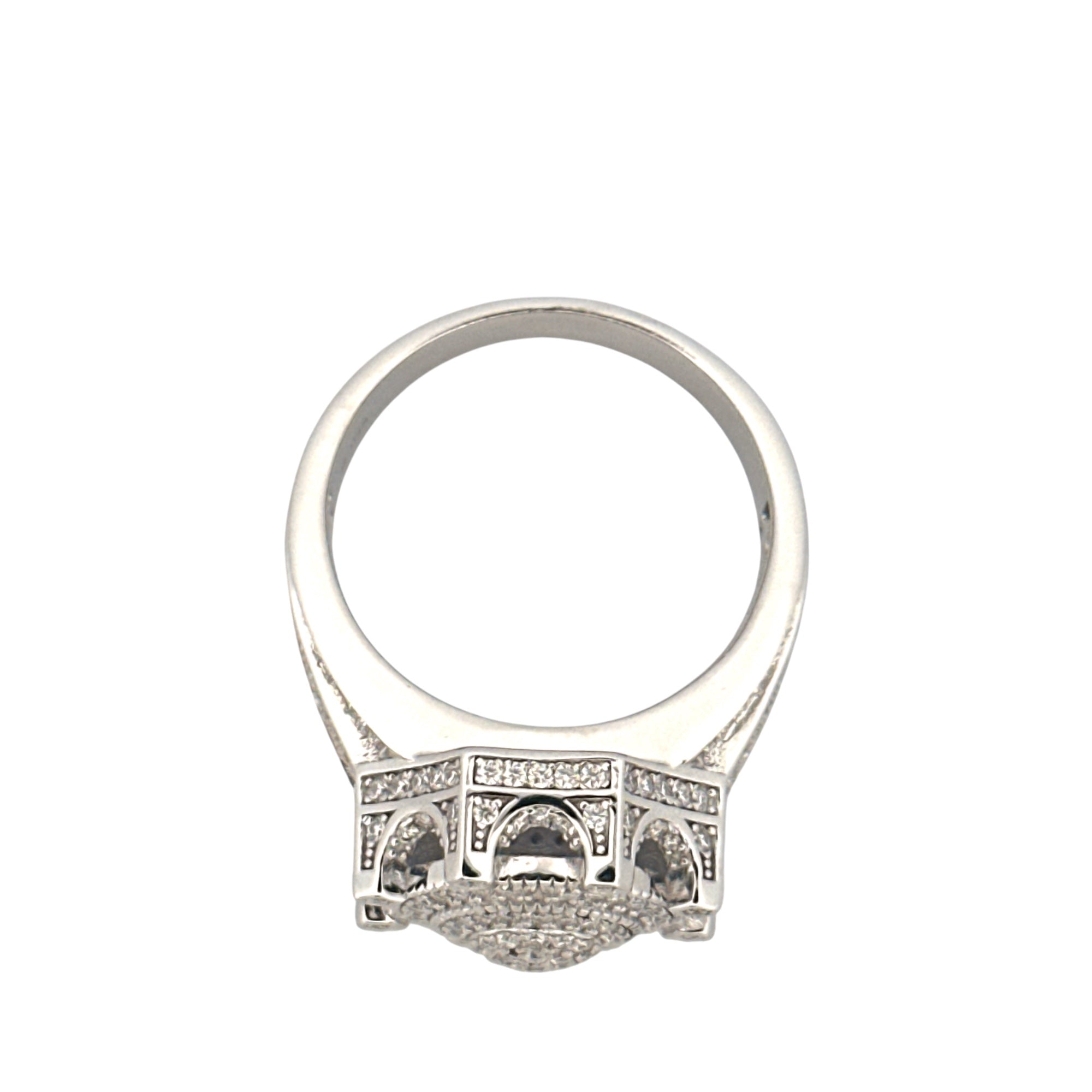 3 Carat VVS Moissanite Diamond Statement Ring – GRA Certified, Custom-Made Unisex Design, White Gold Vermeil