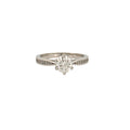 Solitaire Engagement Wedding Ring for Women – 1 CTTW VVS Moissanite GRA Certified, White Gold Vermeil, Custom Sizes 5–10+