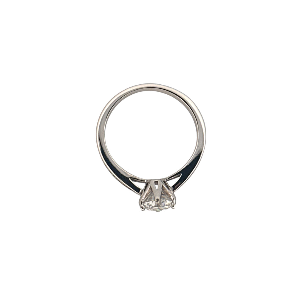Solitaire Engagement Wedding Ring for Women – 1 CTTW VVS Moissanite GRA Certified, White Gold Vermeil, Custom Sizes 5–10+