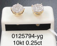 Cargar la imagen en la vista de la galería, 10k Solid Real Gold SI Diamond earrings NOT Plated Not Cz Not fake stones. Free Appraisal included! Custom designed beautifully gift Wow!
