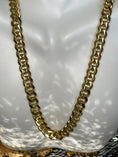 Cargar la imagen en la vista de la galería, Solid Cuban chain, 10k yellow gold vermeil, heavy diamond cut Cuban link chain, 22 inch thick chain for men, 925, 8.5mm approx 94.2grams
