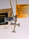 Cargar la imagen en la vista de la galería, Real Diamond 1/4 ct cross pendant Comes w/certificate of authenticity not CZ, 100% natural real genuine diamonds, huge sale, best gift, WOW
