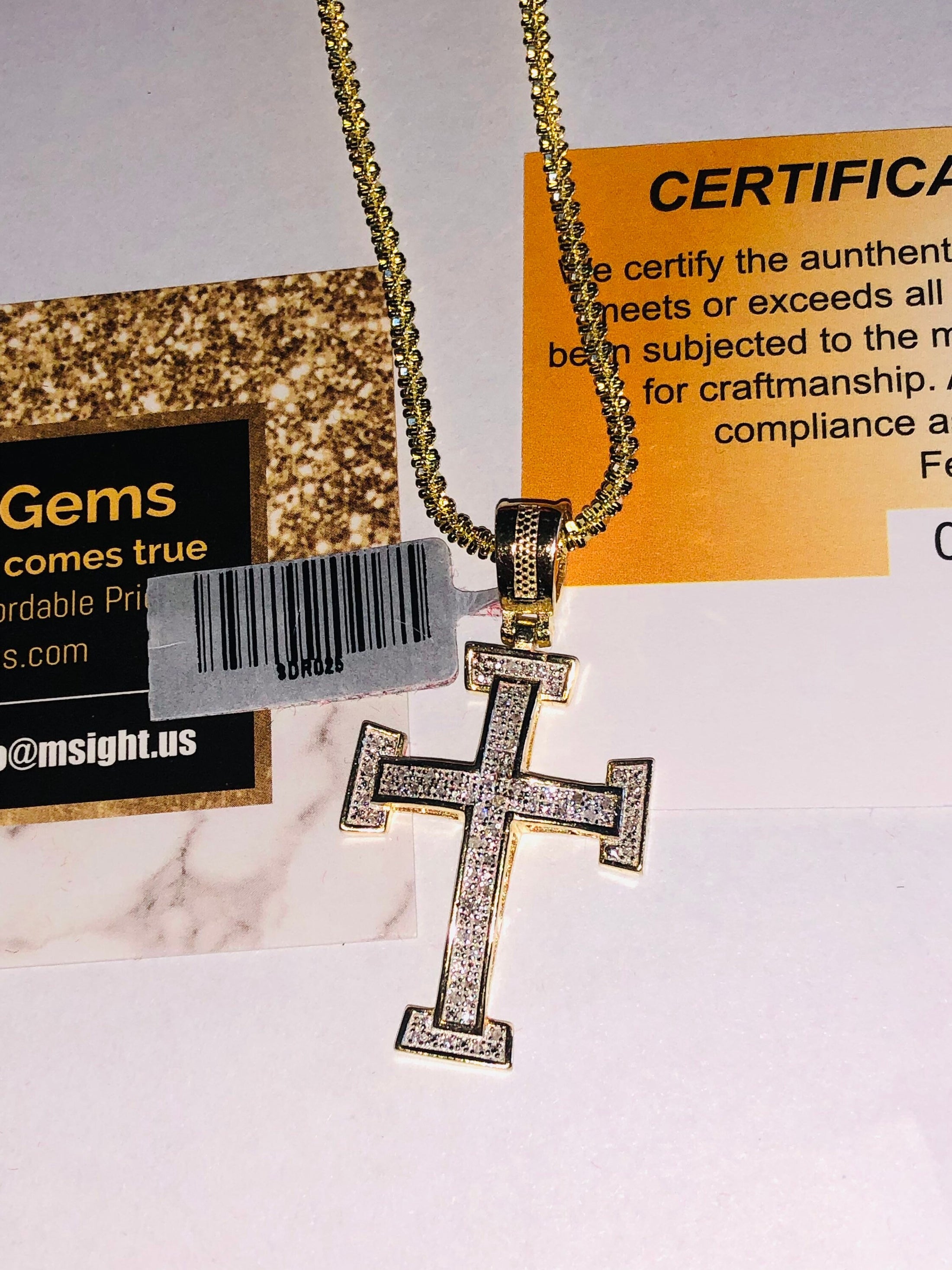 Real Diamond 1/4 ct cross pendant Comes w/certificate of authenticity not CZ, 100% natural real genuine diamonds, huge sale, best gift, WOW