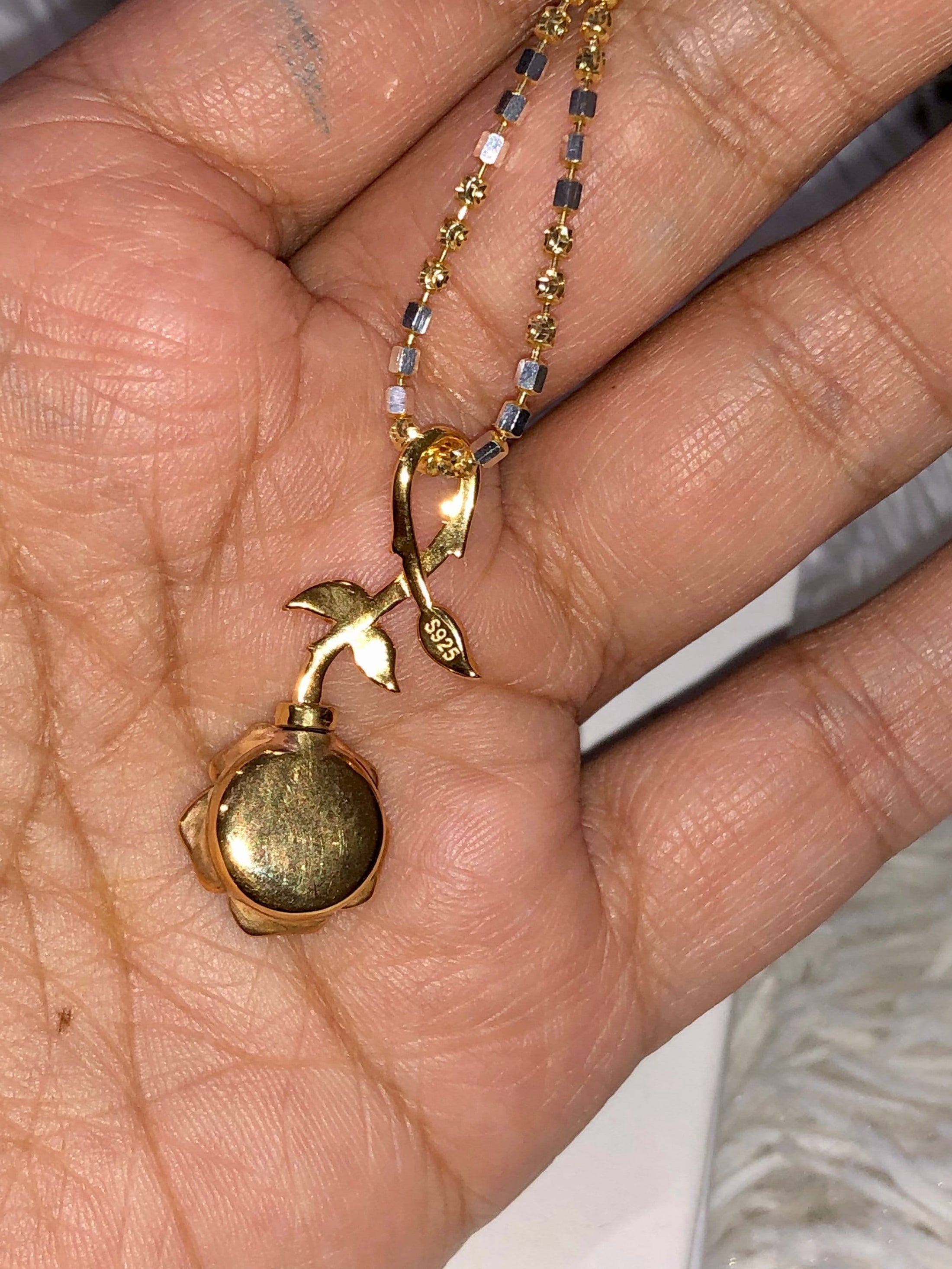 Cremation Urn Necklace For Women | Urn For Human Ashes 14K Gold Vermeil | Cremation Pendant | Ash Holder | Vintage Flower Urn Necklace Charm