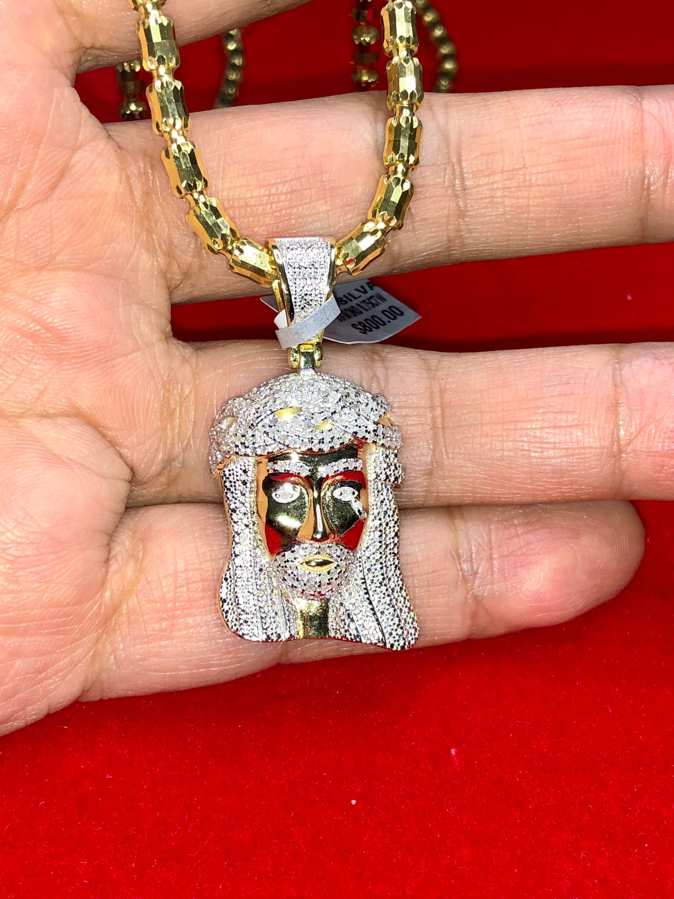 14k Yellow Gold Jesus Face Pendant, Real Gold Vermeil Jesus Face Pendant, Jesus Face, Religious Jewelry, Gold Vermeil Jesus Head Men Charm.