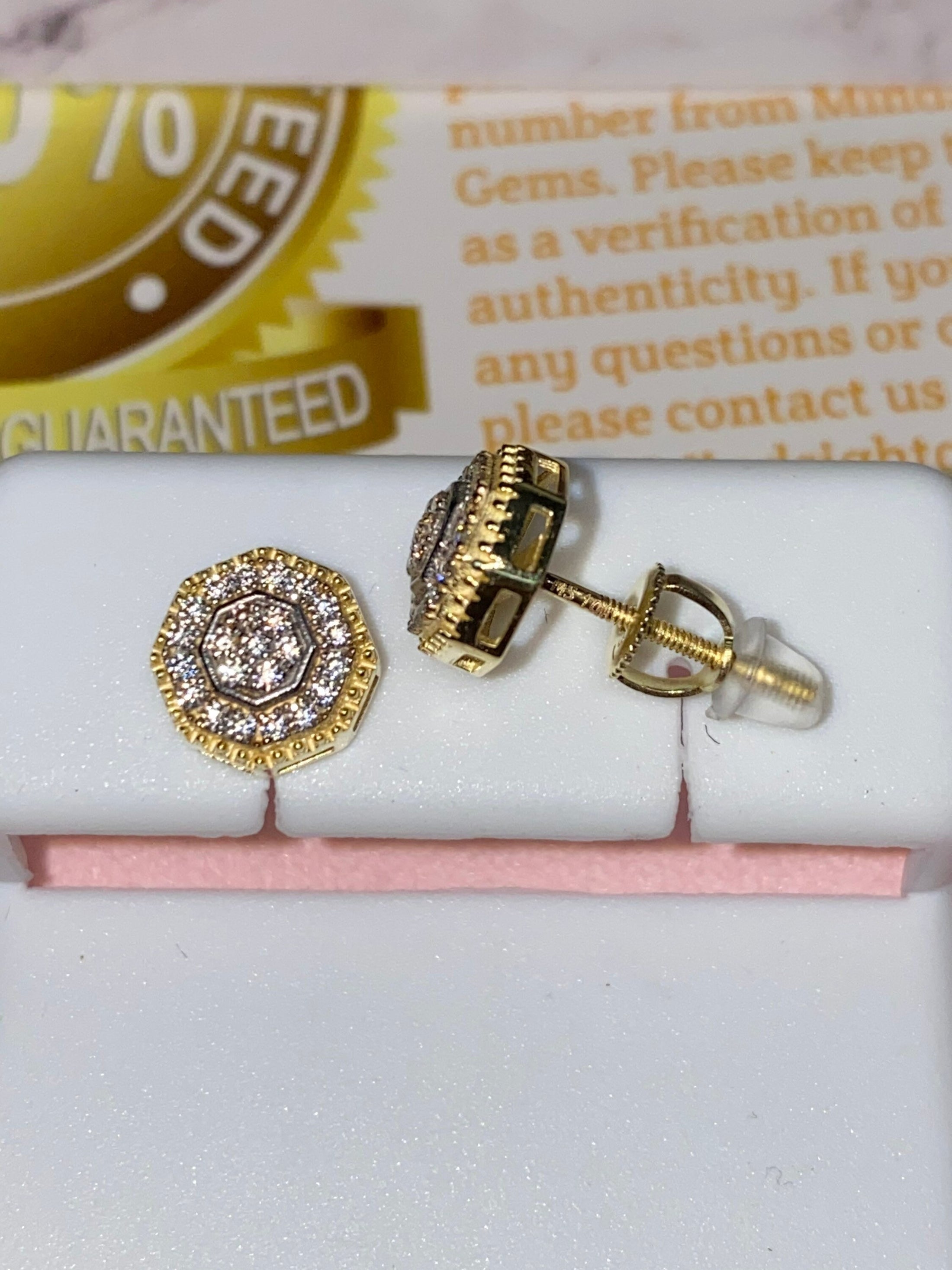 10k Solid real Gold Lab Grown Diamond Earrings | 1/2cttw Studs | VVS Gra Certified | Unisex | Christmas Gift Passes all diamond testers