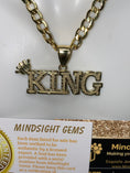 Cargar la imagen en la vista de la galería, 10k Solid Real Gold Diamond Cut King Pendant, Gift For Him, Anniversary, Birthday, Christmas’s Day present for men, Custom King Men Necklace
