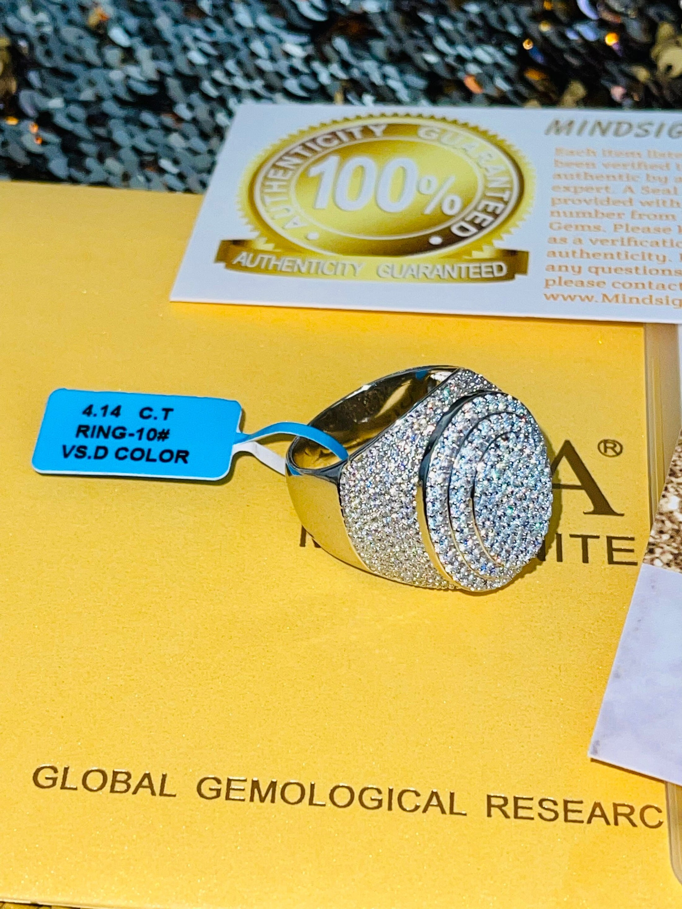 VVS GRA Certified Mens Iced out Ring, 14k Gold Vermeil 925 Moissanite Diamond Custom ring for men, Best Gift For Him, Christmass Gift Ring