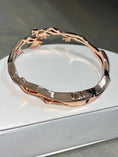 Load image into Gallery viewer, Stunning 10k Rose Gold Vermeil Urn Bangle For Ashes, custom designed one of a kind keepsake jewelry, Ash Holder, Cremation Jewelry, Crystals
