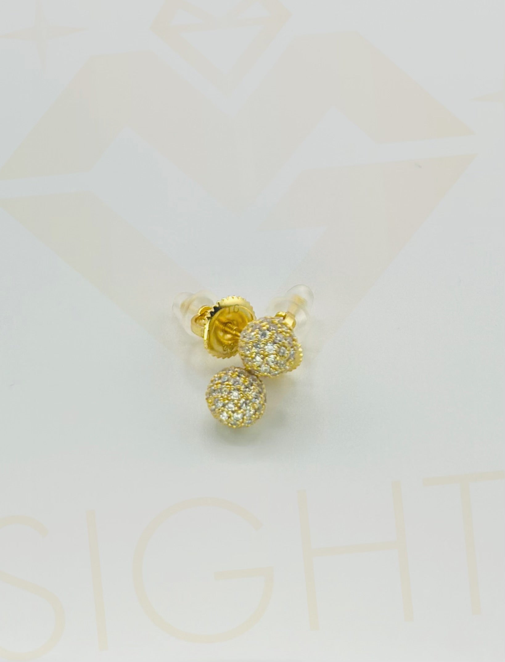 14K Gold Vermeil Diamond Studs