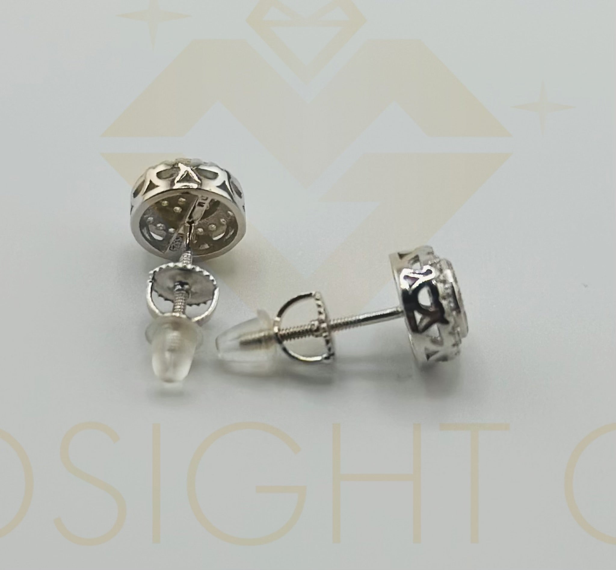 14K Siliver Diamond Studs