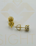 Load image into Gallery viewer, 14k Gold Vermeil Flower Moissanite Diamond Stud Earrings
