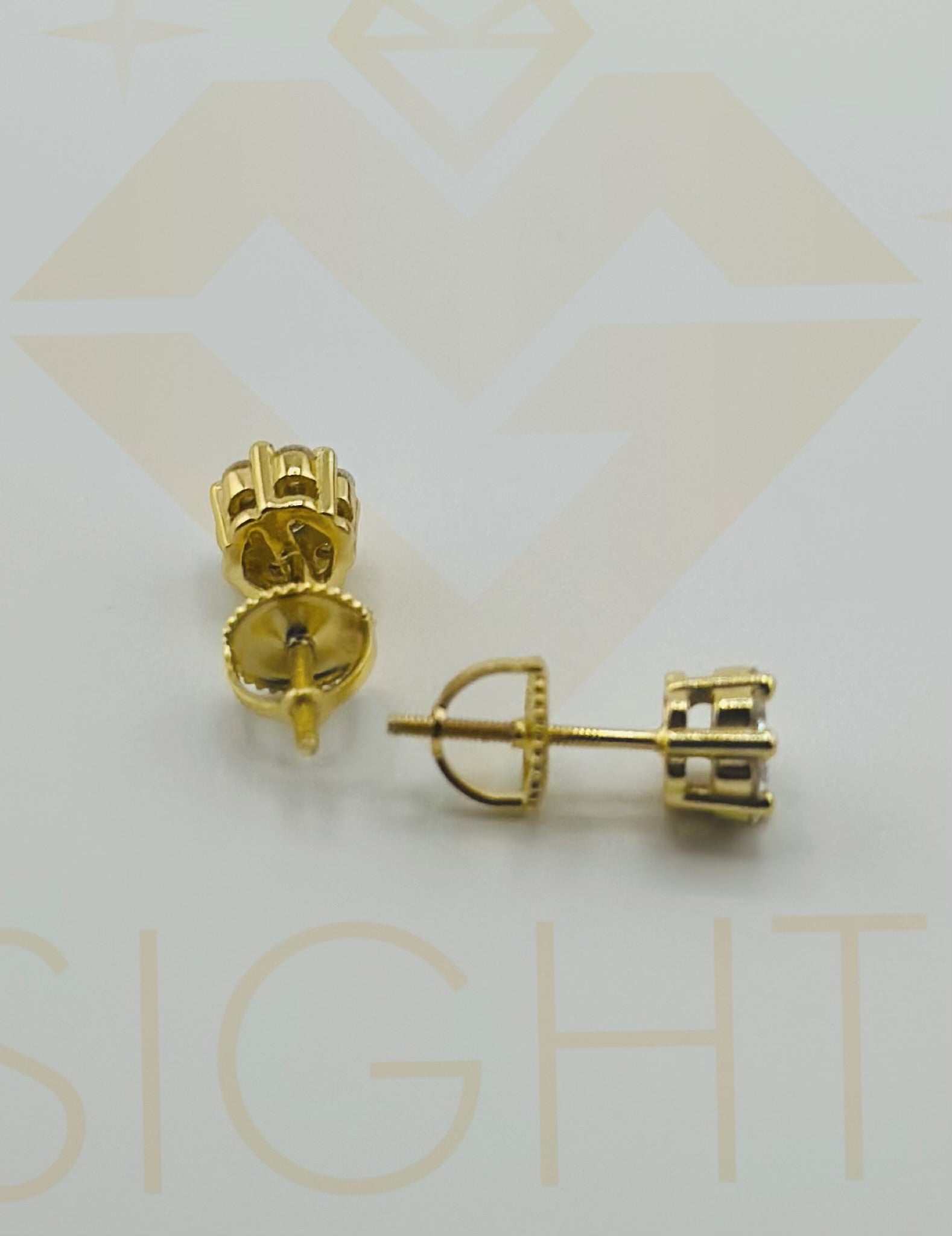 14k Gold Vermeil Flower Moissanite Diamond Stud Earrings