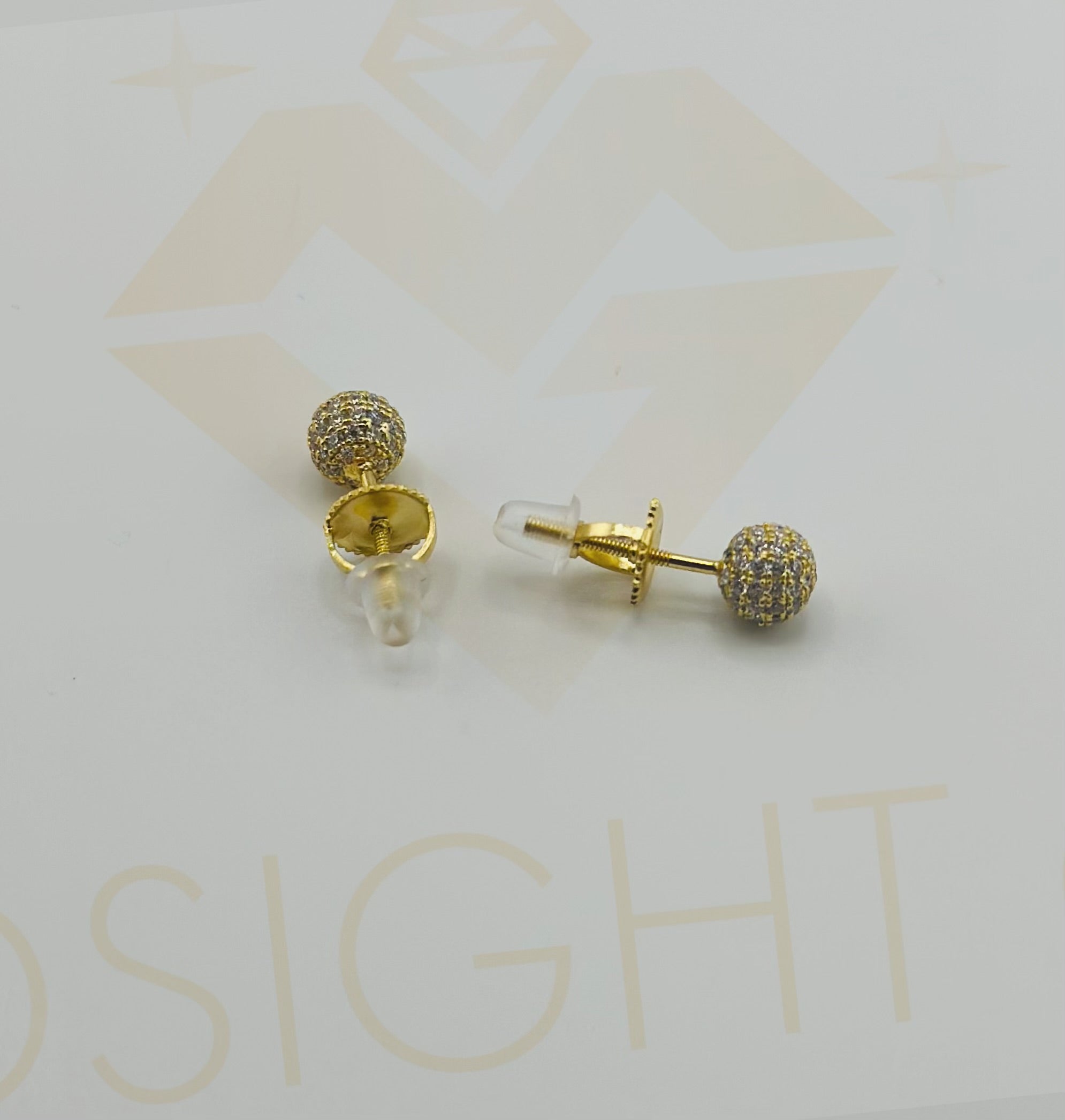 14K Gold Vermeil Diamond Studs