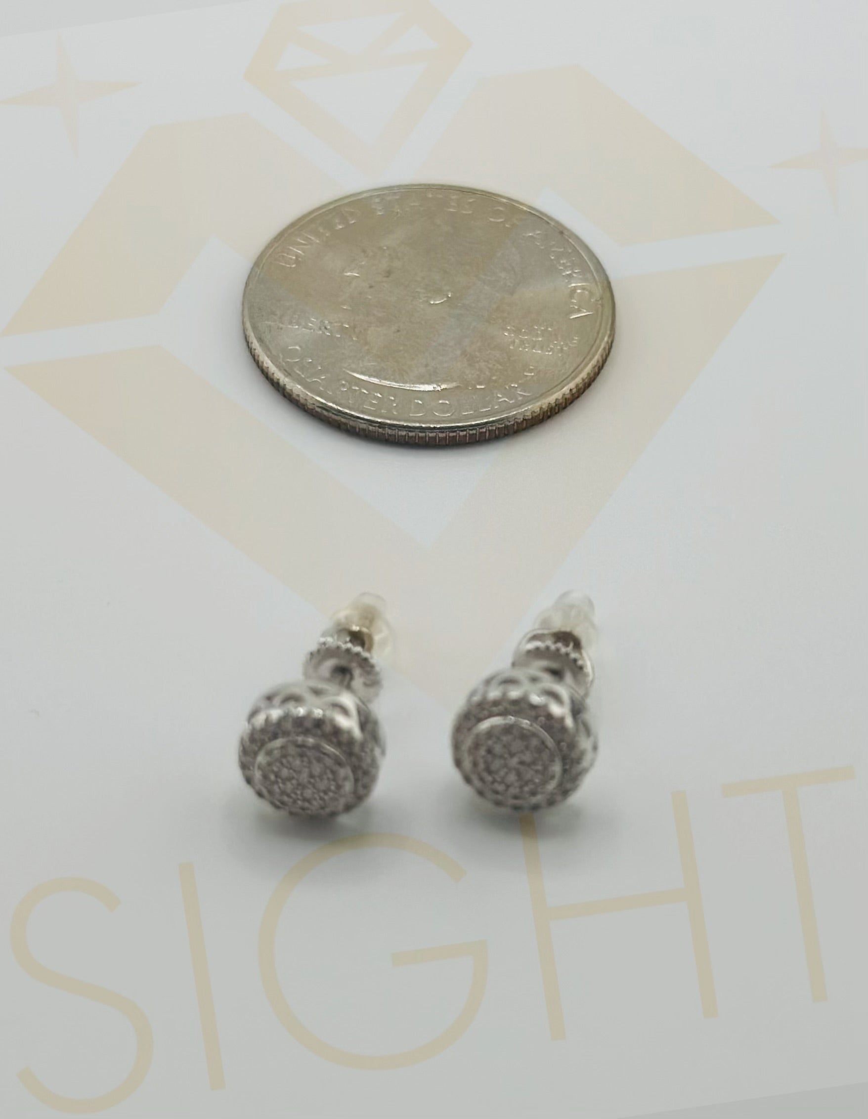 14K Siliver Diamond Studs