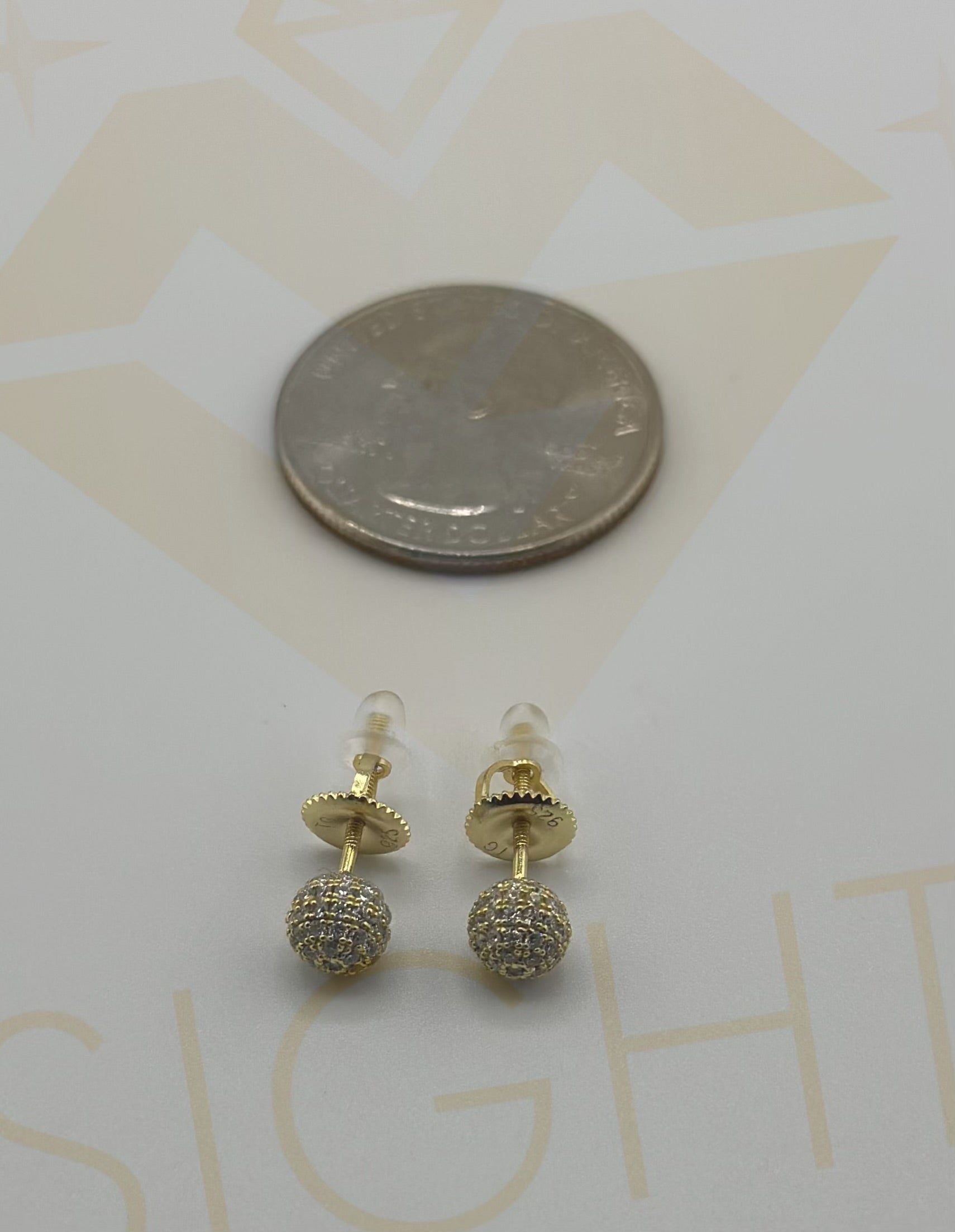 14K Gold Vermeil Diamond Studs