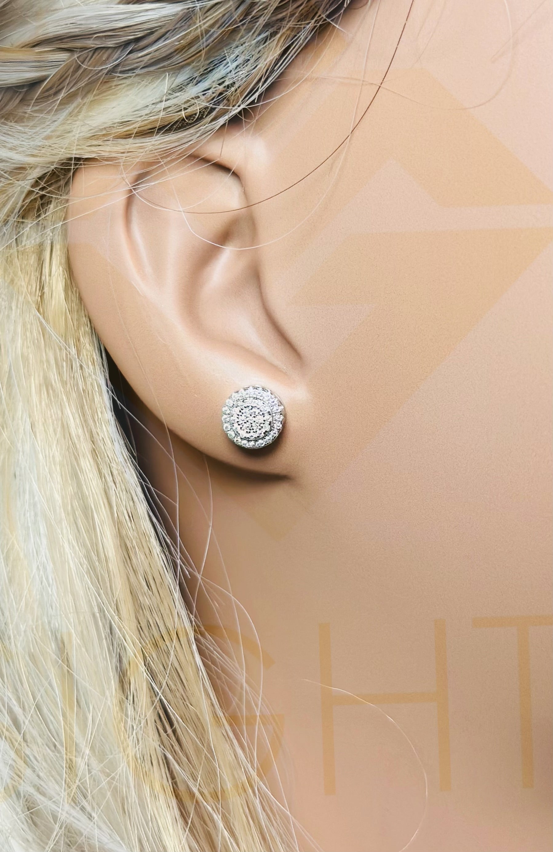 14K Siliver Diamond Studs