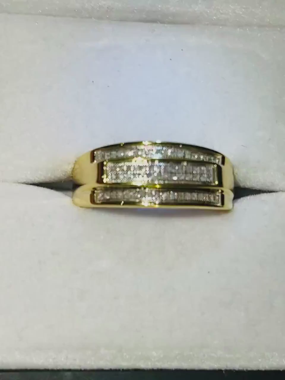 Diamond Rings For Men | 10k Gold Vermeil |  Elegant Engagement Ring For Men| Real Diamond Rings | For Her | For Him | Christmas Gift Wedding