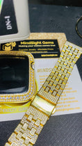 Load and play video in Gallery viewer, 49mm Ultra Series | Luxury Diamond Apple Watch Bezel | GRA Certified VVS | 14k Gold Vermeil Lab Grown 925 Stamped bezel for all Apple Watch
