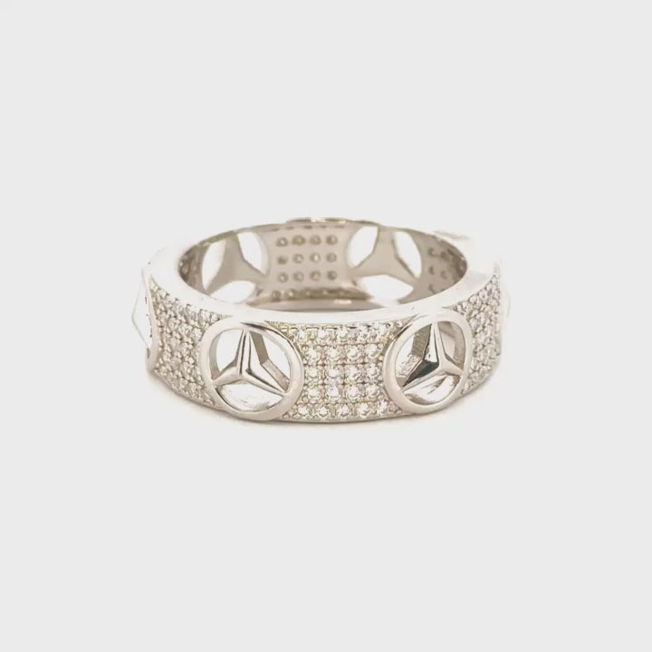 Mercedes Ring For Men, Diamond Luxury Custom Made Ring for Him, Wedding Band for Men,