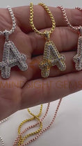 Reproducir el video en la vista de la galería, A Initial pendant, VVS GRA certified diamond pendant necklace, personalized initial pendant, 14k Gold Vermeil, 14K Gold Vermeil Gift for all
