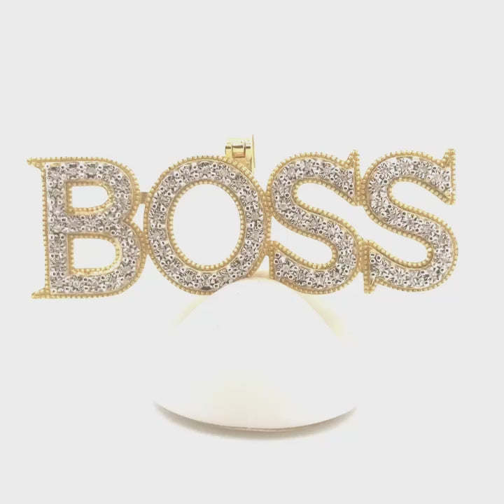 Real Diamond Boss Pendant, Gift for Him/Her, Custom Made BOSS Pendant, Earth Mined Diamond pendant