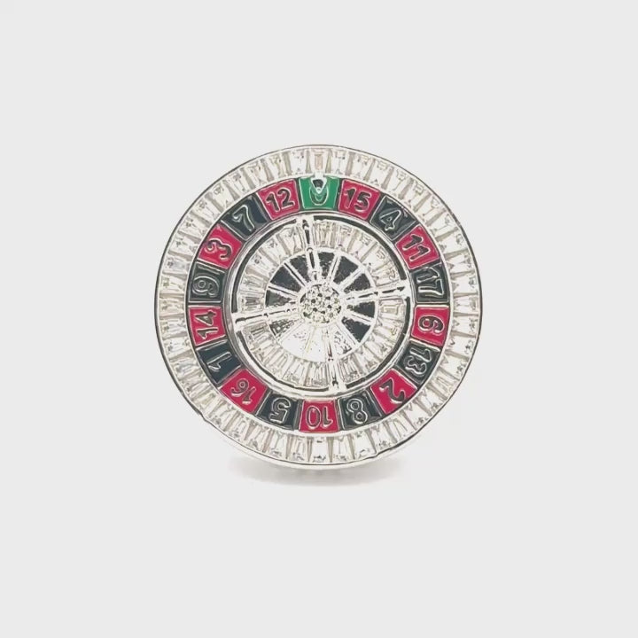 Men's Casino Roulette Diamond Spinning Ring, VVS Moissanite Diamond Ring for Men, Functional Design Luxury Ring