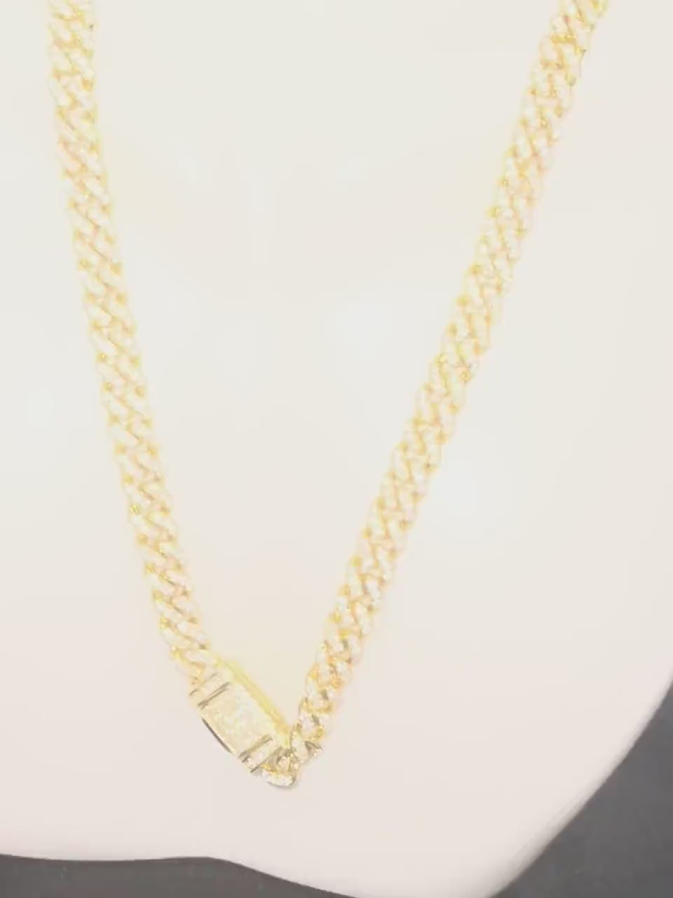 Stunning Moissanite Cuban Chain | Yellow Gold Vermeil 925 Stamped | VVS Color D Grade | 100% Passes Diamond Testers, Gift for him/her, Iced