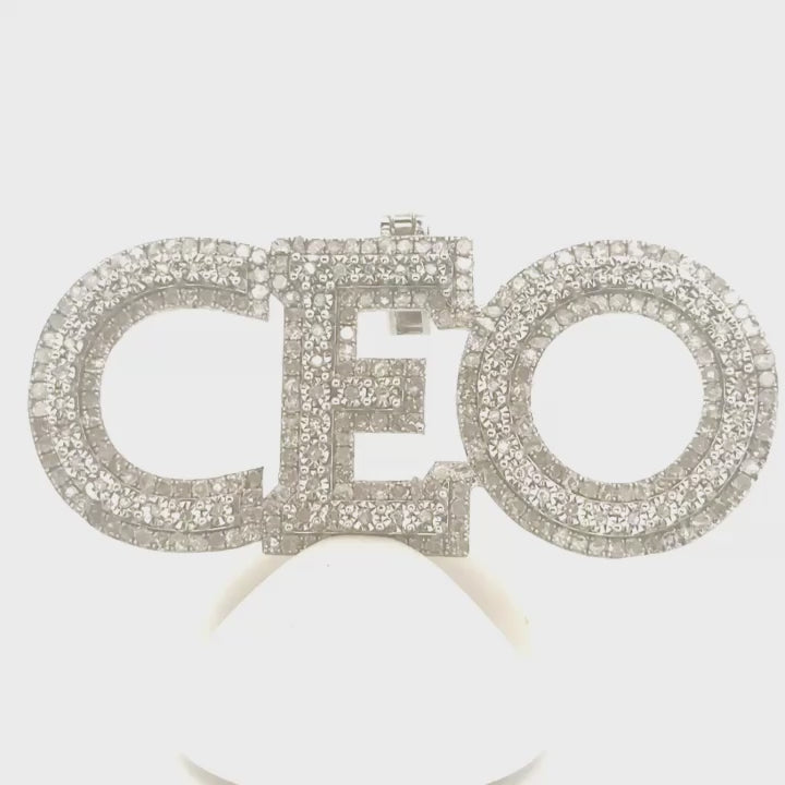 CEO Real Diamond Pendant with 1 CTTW Natural Diamonds – Custom Made Appraisal Included