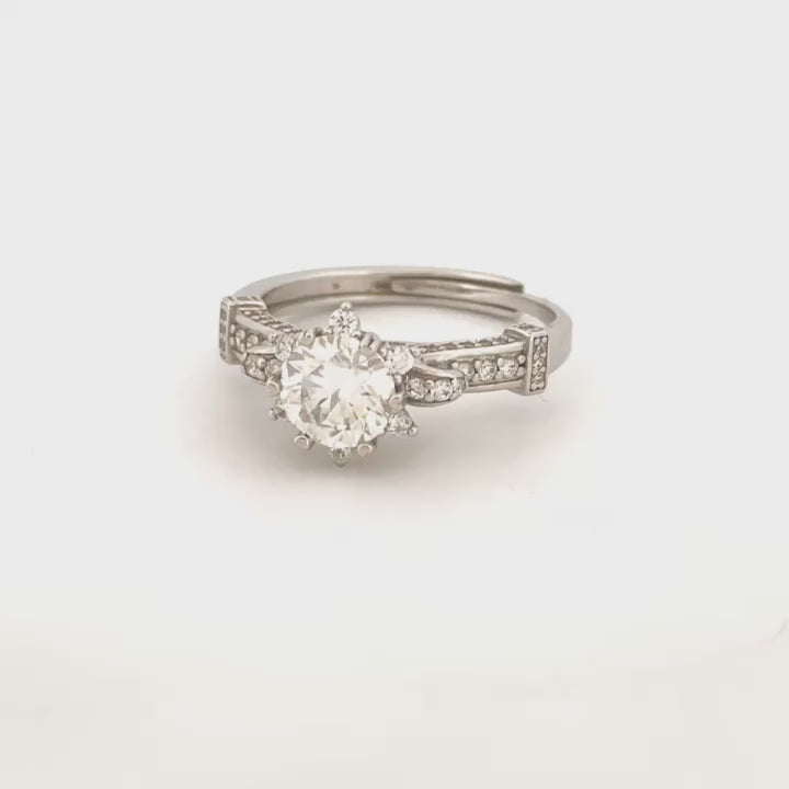 Royal Solitaire Bridal Ring, Engagement Wedding Ring Custom Made for Her, 1.5cttw VVS Diamond Moissanite Ring