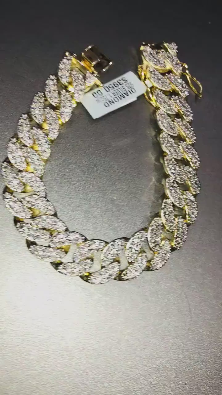 15mm Genuine Real Diamond Cuban Link bracelet NOT CZ not fake only a few made Unbeatable men Bracelet deals! best gift ever bestseller Sale!