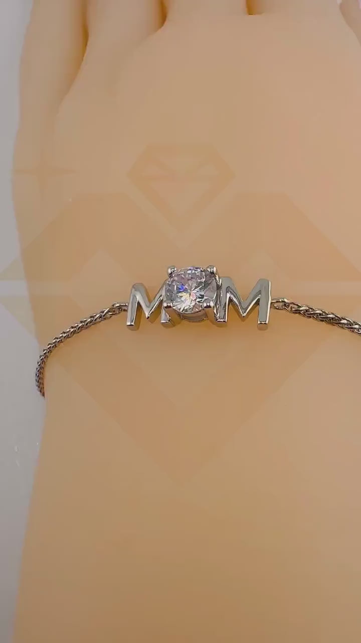 10k White Gold Vermeil | Diamond Bracelet For Mom | Mom Bracelet | For Her | For Mom | Christmas Gift for Moms, grandmother,Mothers day gift