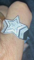 Reproducir el video en la vista de la galería, Real Diamond Gold Ring | Star Diamond Ring | Iced Out Star Ring | 10k Vermeil Star Shape Real Diamond Ring | Hip Hop Ring | Big Diamond Ring
