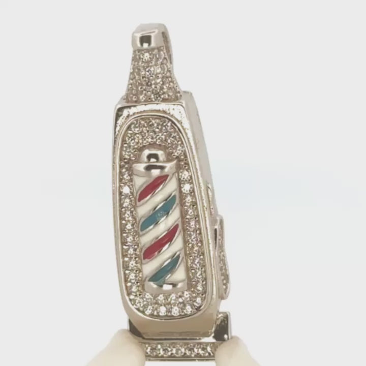 Diamond Barber Trimmer Pendant, VVS Moissanite Diamond Barber Pendant, Custom Made Trimmer Charm For Barbers/ Hair Stylist, GRA Certified