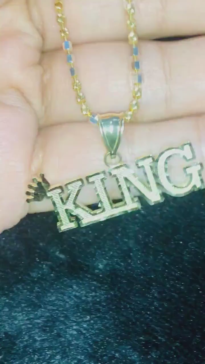 10k solid gold KING pendant for men, NOT plated, gift for him, holiday sale, best gift for dad, husband, boyfriend, free appraisal, wow
