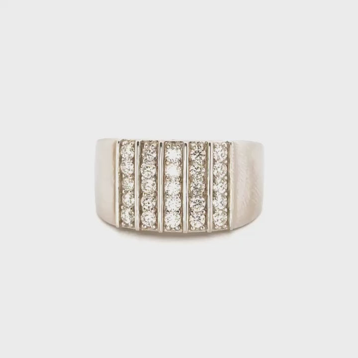 Diamond Engagement Band For Men, Promise Ring For Him, VVS Moissanite Statement Ring