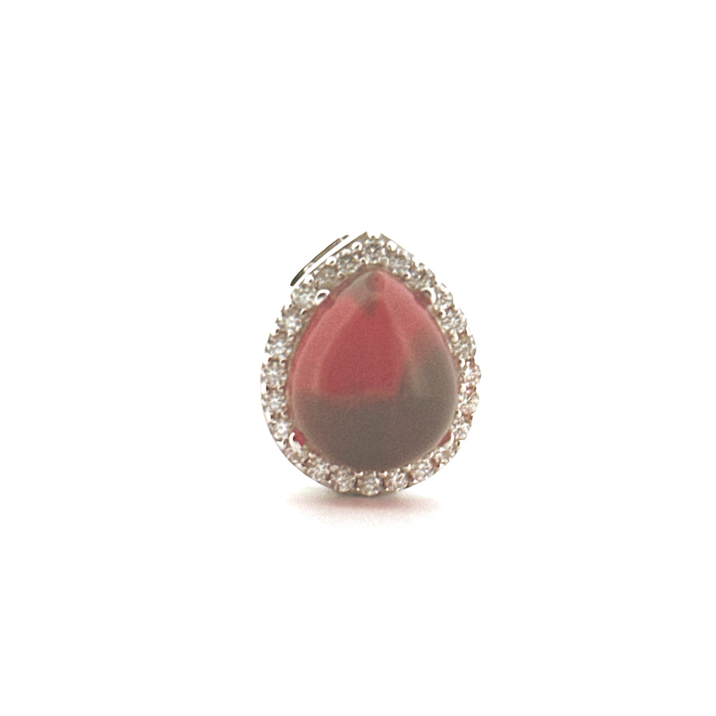 Diamond Birthstone Urn Pendant, Teardrop Urn Necklace, Cremation Jewelry For Ashes, Genuine Gemstones