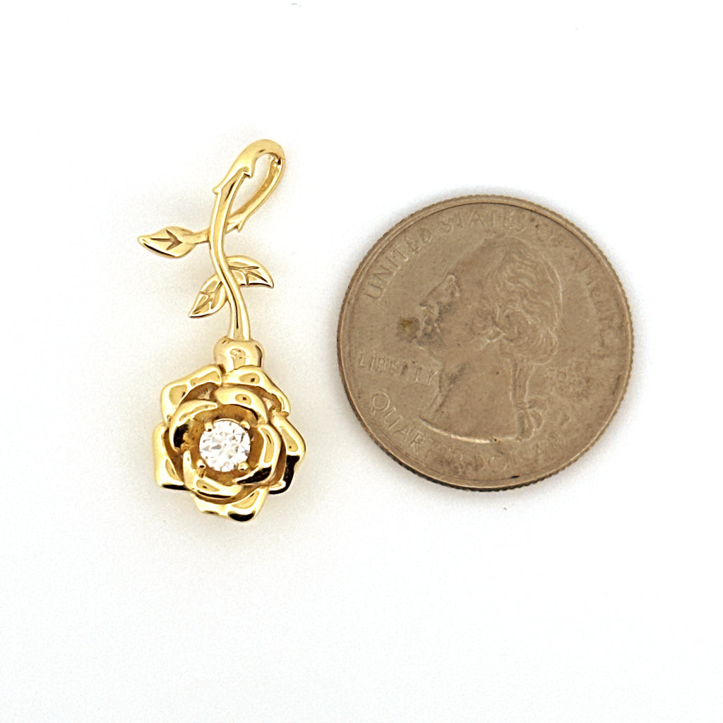 Flower Urn Pendant for Ashes, Diamond Urn Keepsake Jewelry for Human/Pet Ashes