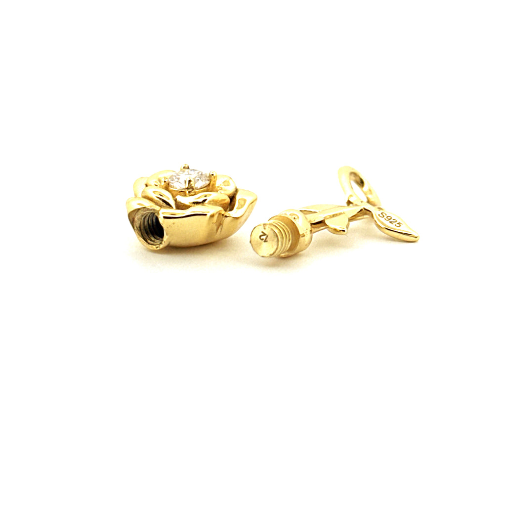 Flower Urn Pendant for Ashes, Diamond Urn Keepsake Jewelry for Human/Pet Ashes
