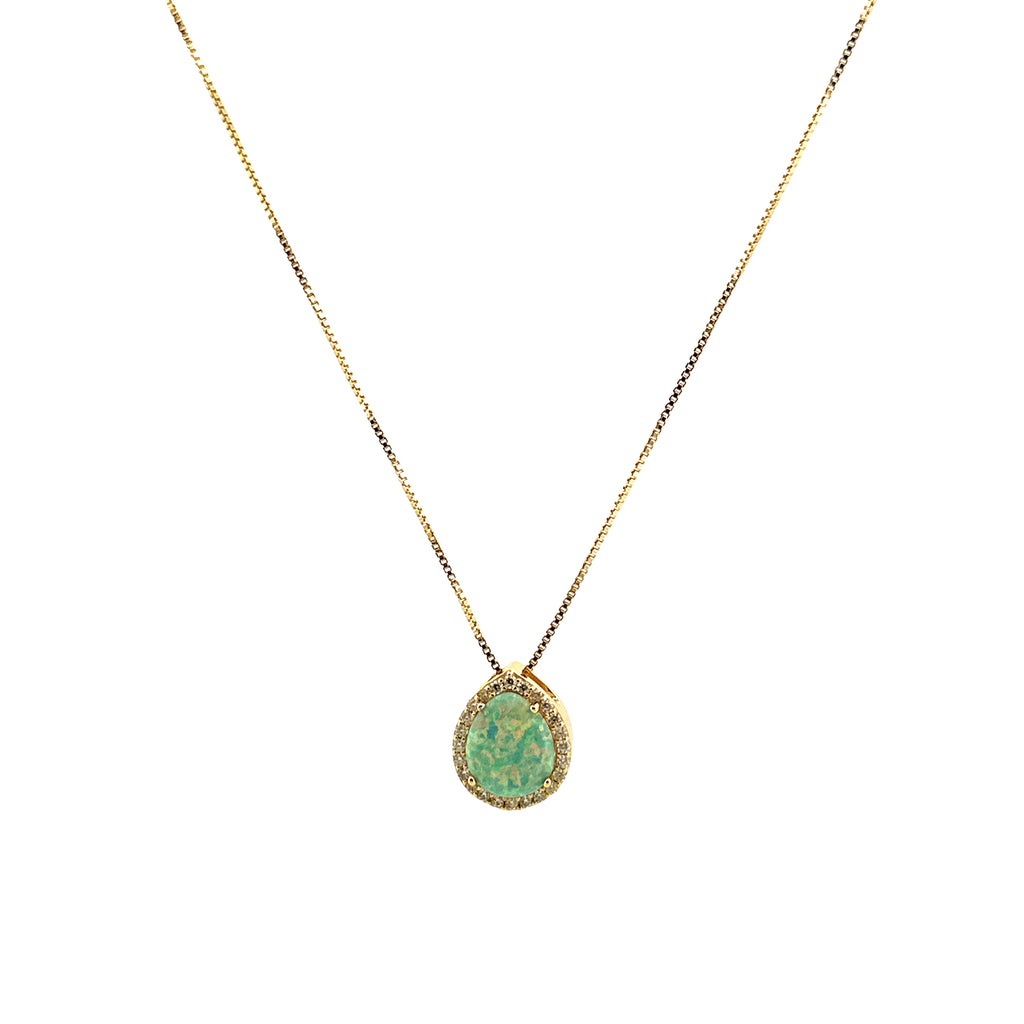 Teardrop Urn Pendant, Genuine Opal & Moissanite Urn Pendant For Ashes, Ash Holder Cremation Jewelry
