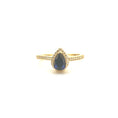 Cargar la imagen en la vista de la galería, Custom Teardrop Urn Ring – GRA Certified VVS Moissanite or Gemstone | 14K Gold Vermeil Memorial Ash Ring for Women
