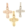 Load image into Gallery viewer, Custom Diamond or Moissanite Cross Urn Pendant – Solid 10K Gold or White/Yellow/Rose Gold Vermeil on Italian Silver Cremation Pendant Ash Holder for Human/Pet Ashes
