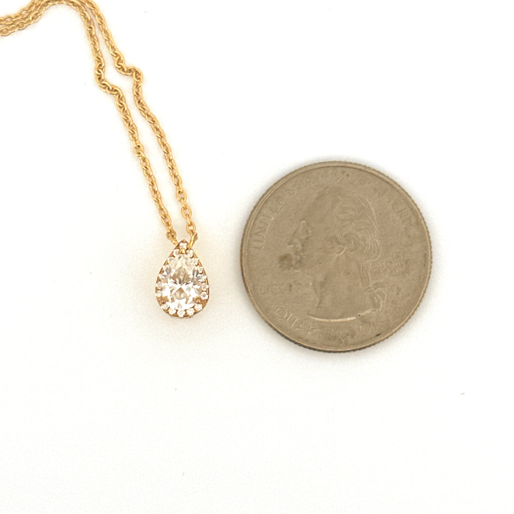 Teardrop Urn Necklace, Diamond Cremation Jewelry for Human/Pet Ashes, Ash Holder, Genuine Gemstone Birthstones