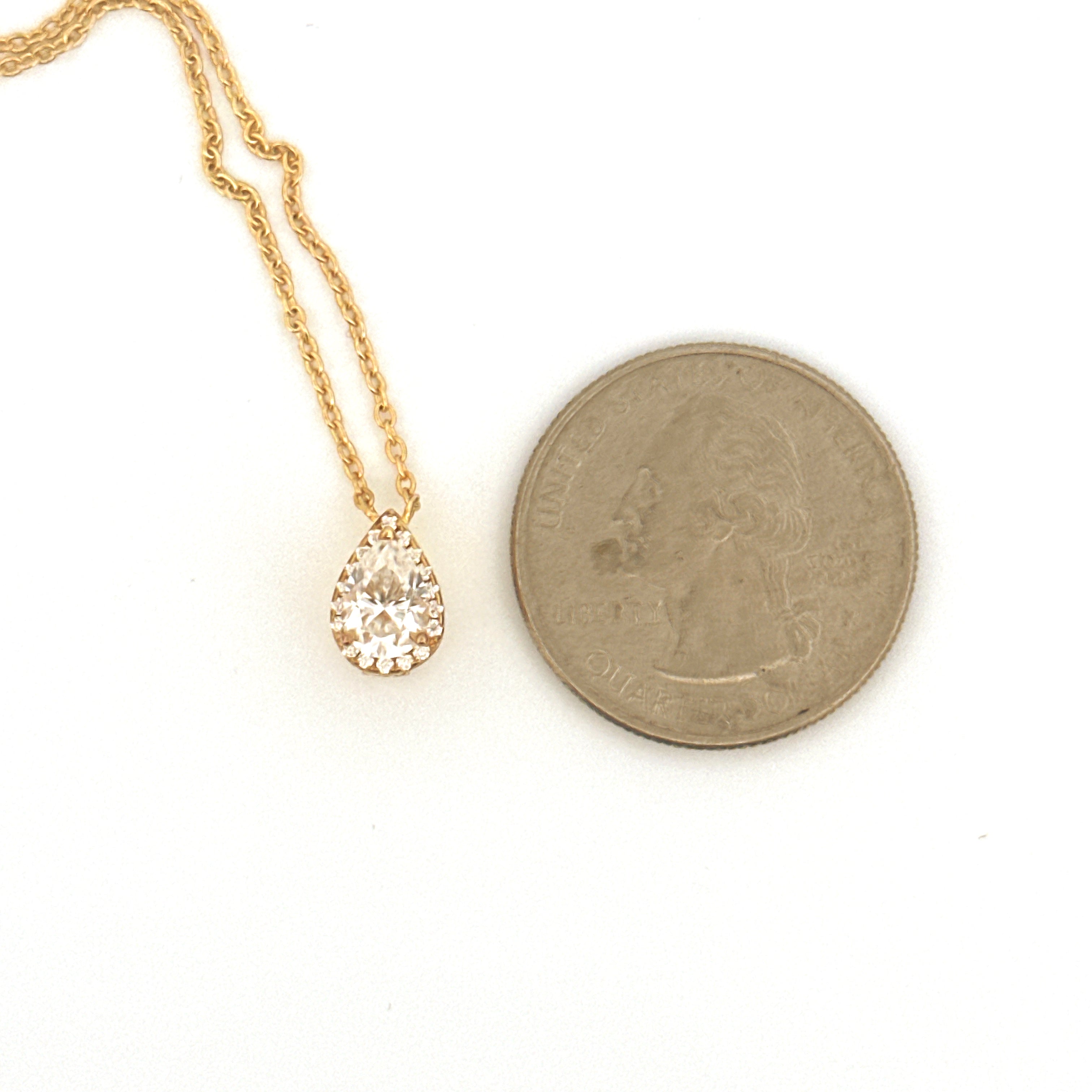 Teardrop Urn Necklace, Diamond Cremation Jewelry for Human/Pet Ashes, Ash Holder, Genuine Gemstone Birthstones