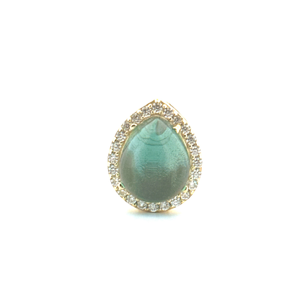 Diamond Birthstone Urn Pendant, Teardrop Urn Necklace, Cremation Jewelry For Ashes, Genuine Gemstones