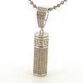 Load image into Gallery viewer, Custom Cylinder Urn Pendant – Solid Gold Cremation Necklace with Swarovski, Moissanite or Natural Diamond | Handmade Memorial Jewelry
