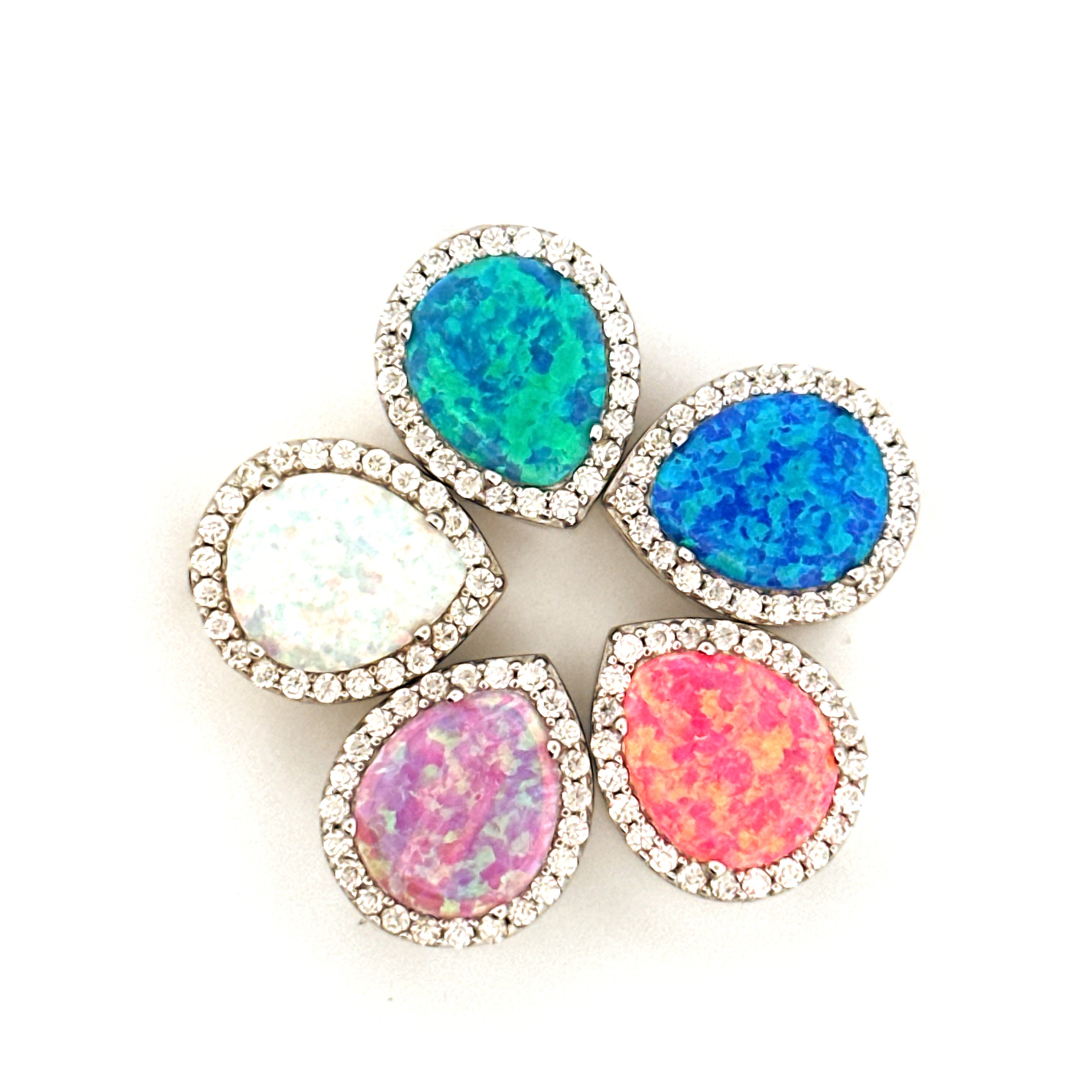 Teardrop Urn Pendant, Genuine Opal & Moissanite Urn Pendant For Ashes, Ash Holder Cremation Jewelry